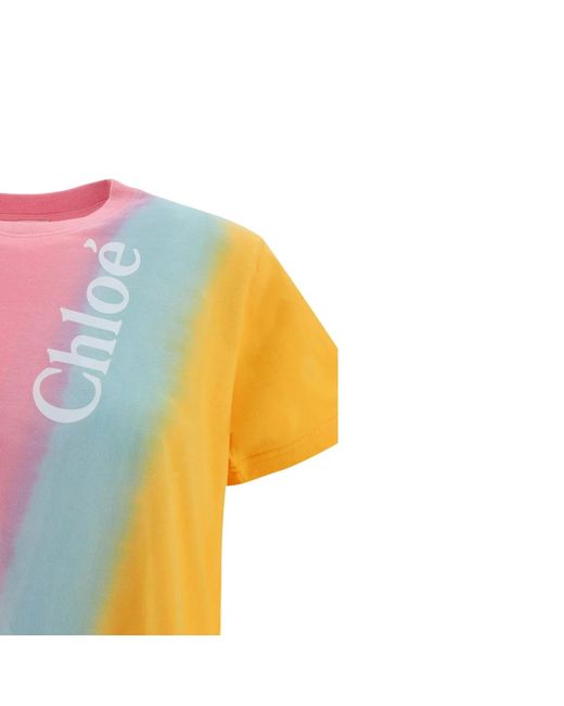 Chloé T-shirt Met Logoprint in het Pink