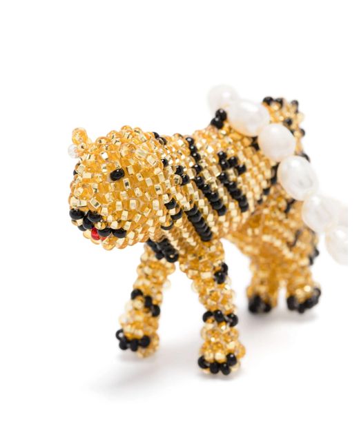 Forte Forte Sterke Sterke Korte Kralenketting Met Een Dierelement in het White