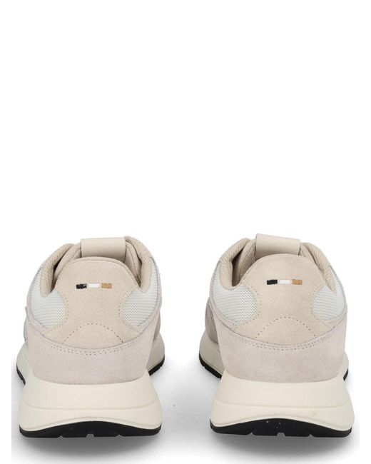 Boss White Monogrammed Sneaker for men