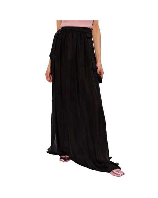 Max Mara Black Sfilata Jedy Skirt With Semi-Sheer Design