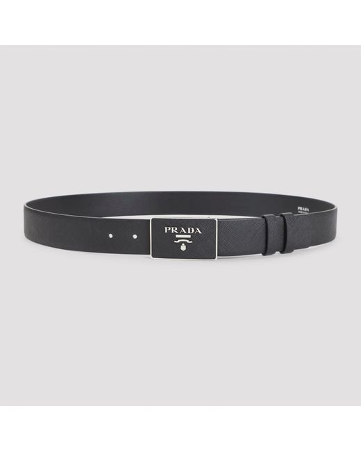 Prada Saffiano Ledergürtel in Black für Herren