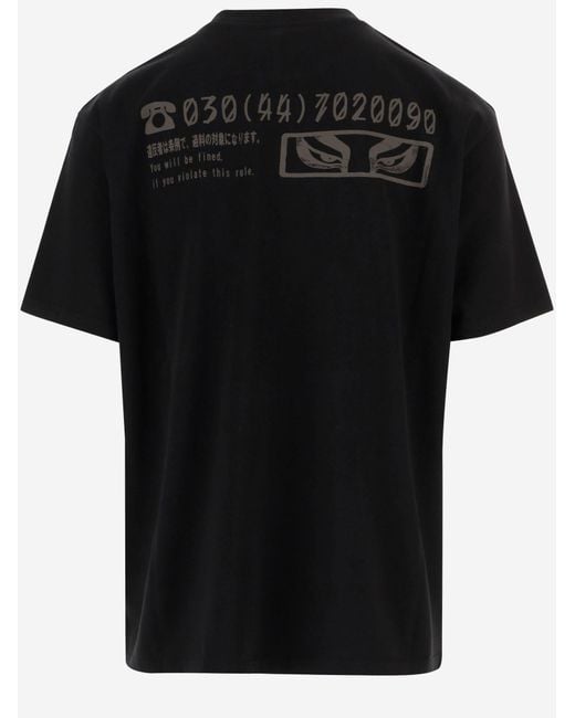 44 Label Group Black Printed Cotton T Shirt