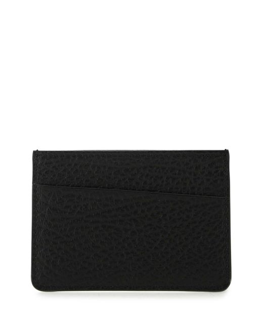Maison Margiela Black Pebbled Calfskin Card Holder for men