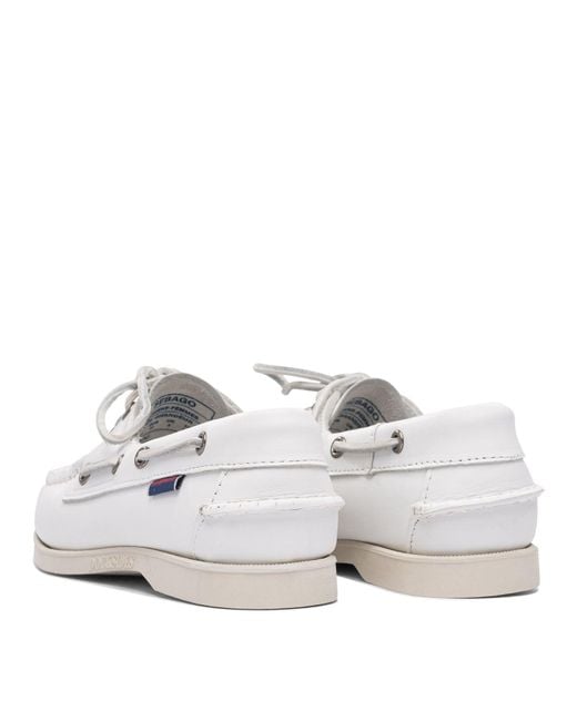 Sebago White Leather Loafers
