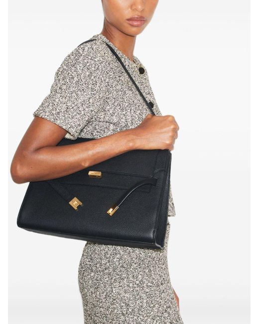 Tory Burch Black Lee Radziwill große Lederhandtasche