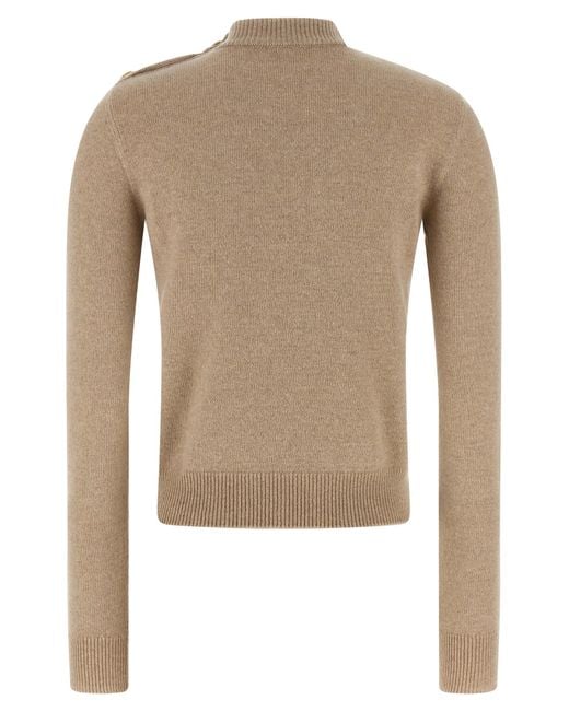 Balmain Natural Eco-Cashmere Button Sweater