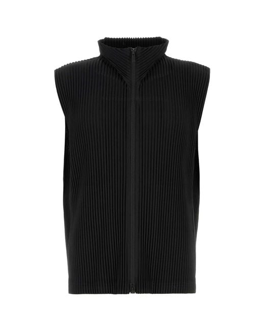 Homme Plissé Issey Miyake Black Homme Plisse' Issey Miyake Polyester Vest for men