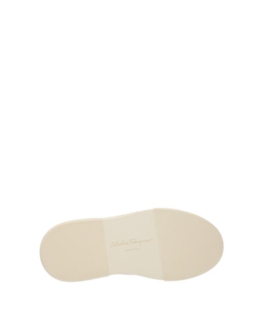 Ferragamo Natural Sneakers Cassina Donna Pelle/Mascarpone