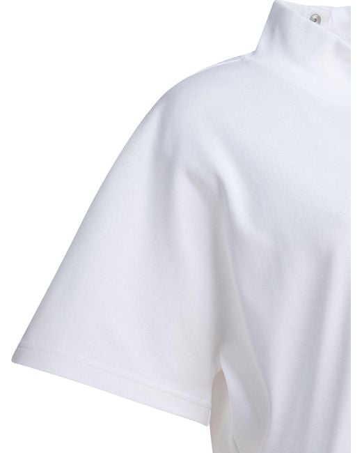 Alaïa White T Shirt With High Neck