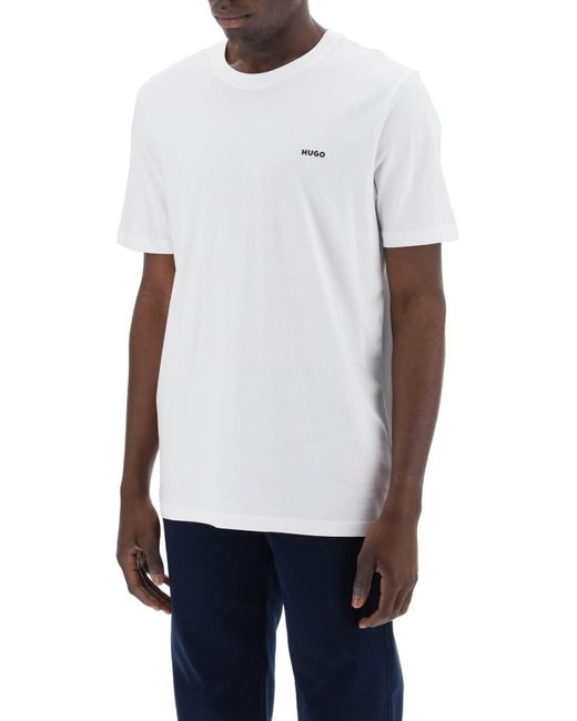 HUGO White Übergroße Dero T -Shirt mit Logo