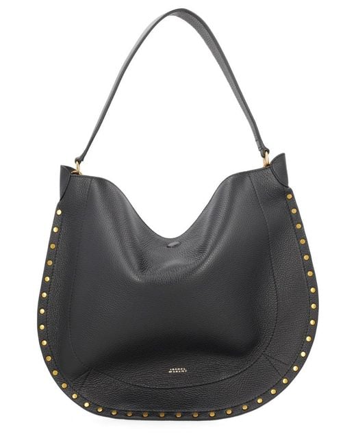Isabel Marant Black Oskan Hobo Soft Grained Leather Bag