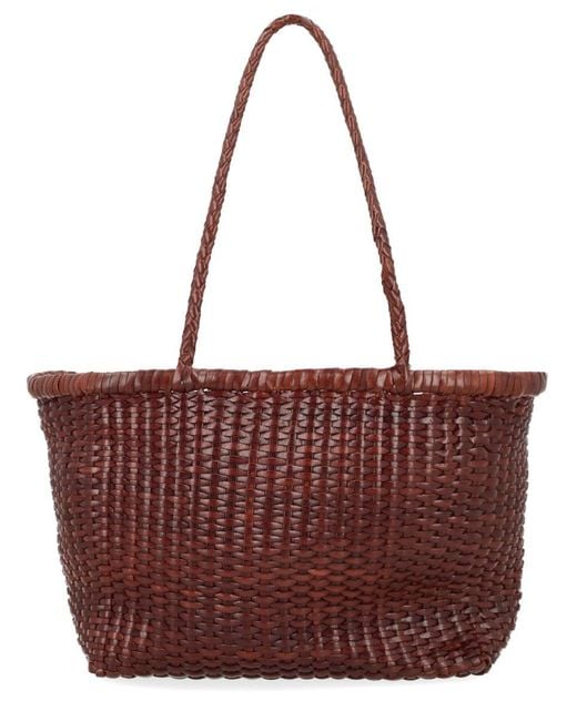 Dragon Diffusion Brown Borsa "B Weave" Small