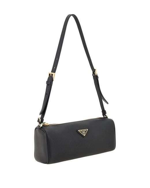 Prada Black Triangle Logo Shoulder Bag