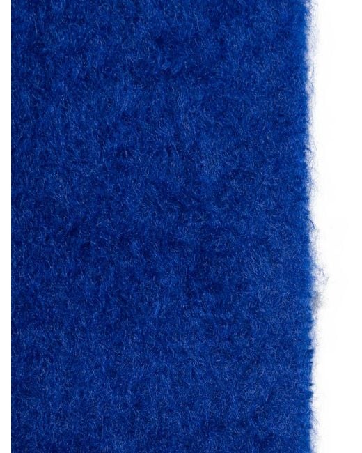 Jil Sander Blue Wool Scarf