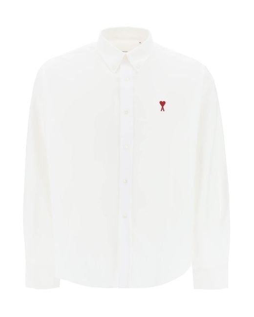 AMI Ami De Coeur Boxy Shirt in het White voor heren