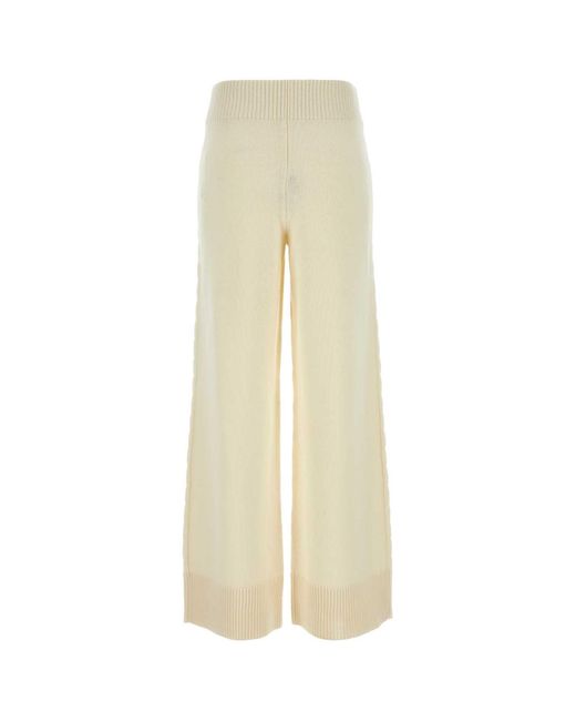 Camilla & Marc White Ivory Wool Blend Ash Wide Leg Pant