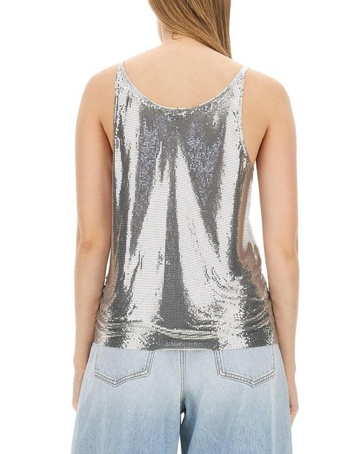 Rabanne Blue Mesh Wire Top