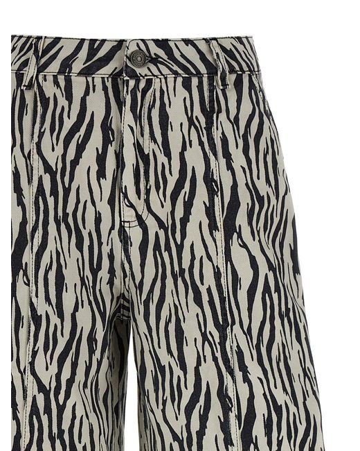 ROTATE BIRGER CHRISTENSEN Roteer Birger Christensen 'gedrukte Twill -lading' Broek in het White