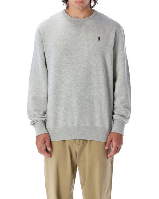 Polo Ralph Lauren Gray Cotton-Blend Crewneck Sweatshirt