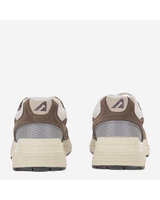 Autry Brown Suede Mesh Terry Sneakers
