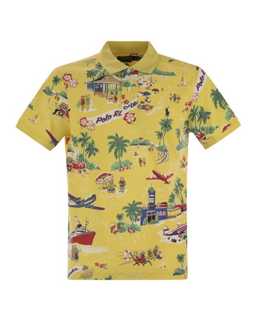 Polo Ralph Lauren Yellow Polo Bear Custom Slim-Fit Pique Polo for men