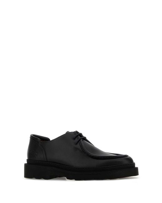 Maison Kitsuné Black Leather Lace Up Shoes