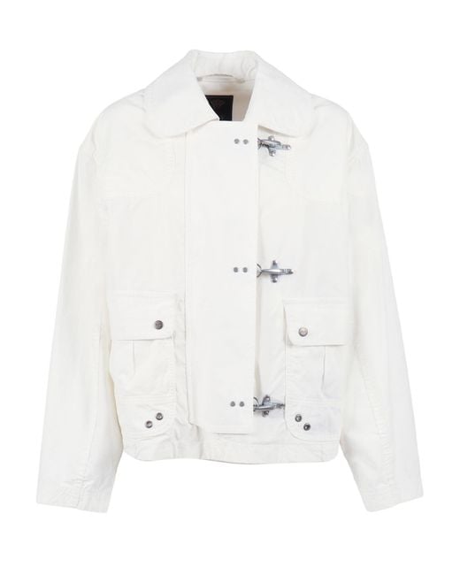 Fay White 3 Gangi Bomber Cotton Polyamide Jacket