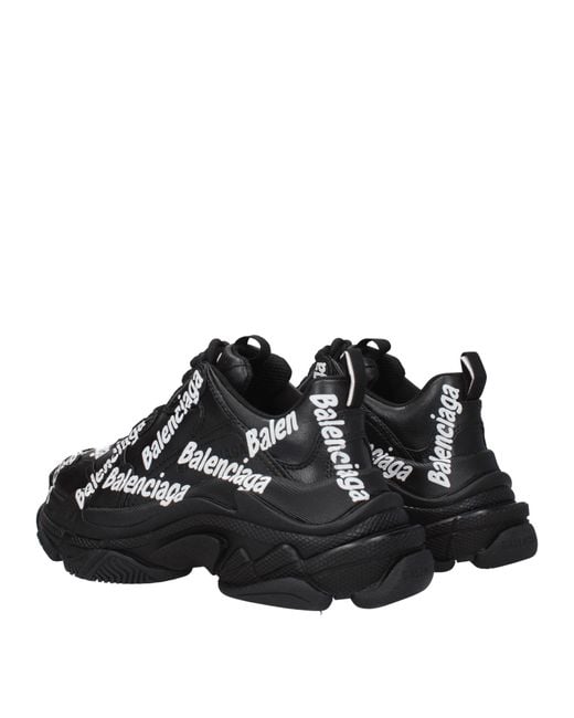 Balenciaga Black Sneakers Triple S Donna Tessuto Nero