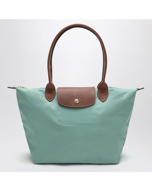 Longchamp Celadon Coloured Le Pliage Original M Bag in Green