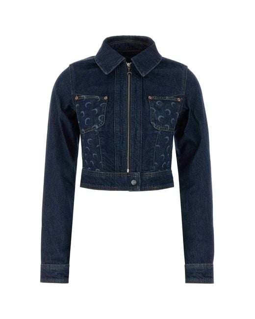 MARINE SERRE Dark Blue Denim Jacket