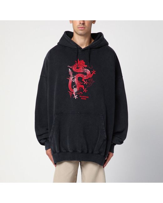 Black hoodie with a rose hot sale