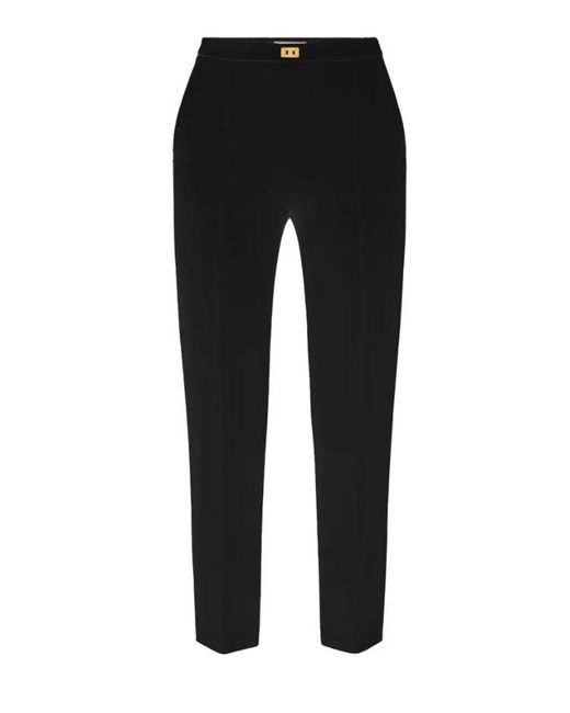 Elisabetta Franchi Black Hosen mit Taschen und Logo -Teller