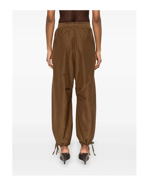 Philosophy Di Lorenzo Serafini Green High-Rise Faux Leather Tapered Pants