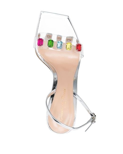 Gianvito Rossi White High Heels Ribbon Sandals