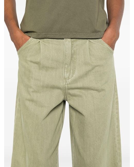 Officine Generale Green Moena High-Rise Wide Leg Jeans