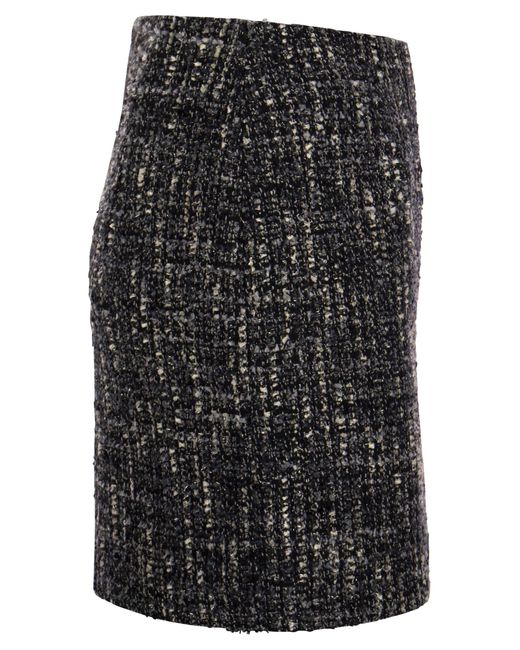 May Tweed Miniskirt Tagliatore de color Black