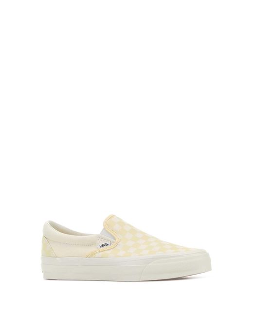 Vans White Printed Canvas Classic Slip Ons