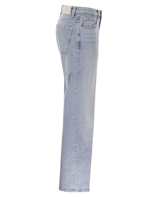 7 For All Mankind Blue Straight Fit Light Wash Vintage-Effect Denim Jeans