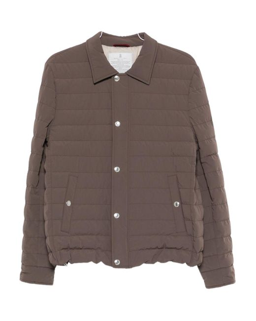 Veste À Design Matelassé Brunello Cucinelli pour homme en coloris Brown