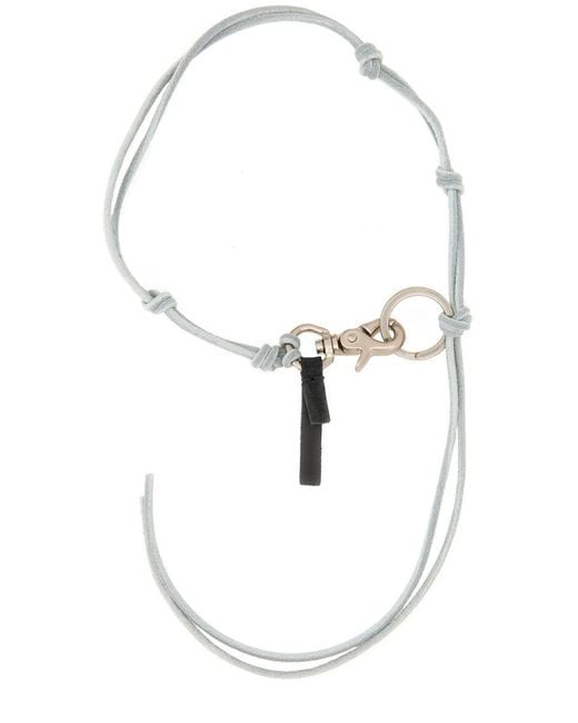 Our Legacy White Leather Keychain for men