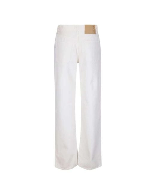 Haikure White Jeans With Logo Patch