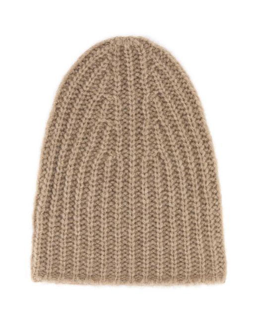 The Row Natural Cappuccino Cashmere Beanie Hat
