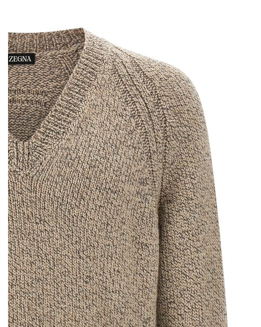 Zegna Gray Cashmere Sweater for men