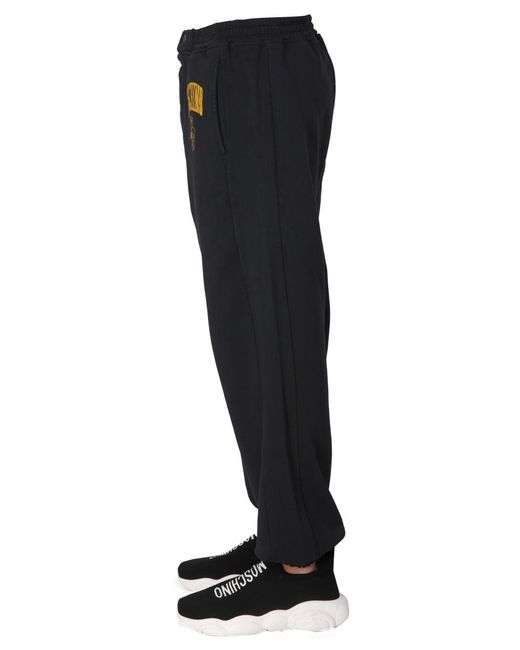 Moschino Black Relaxed Fit Jogging Pants for men