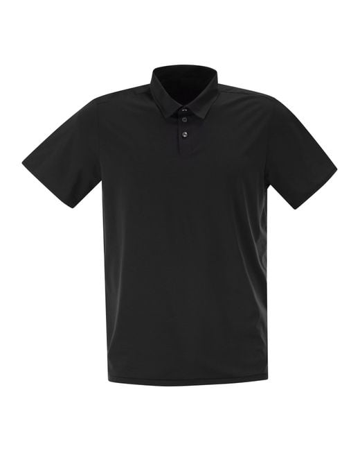 Rrd Black Stretch Oxford Polo Shirt for men