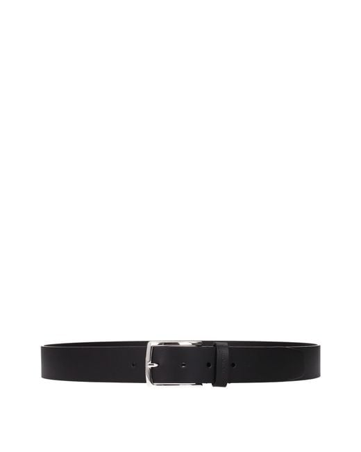 Testoni Black Belts Leather