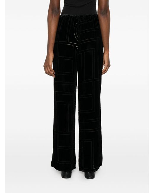 Totême Black Monogram Pajama Trousers