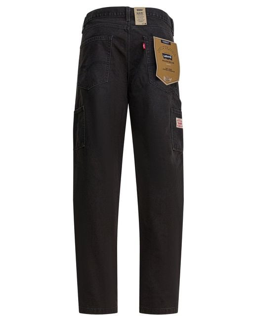 Levi's Black "Carpenter 568 Loose Straight" Jeans for men