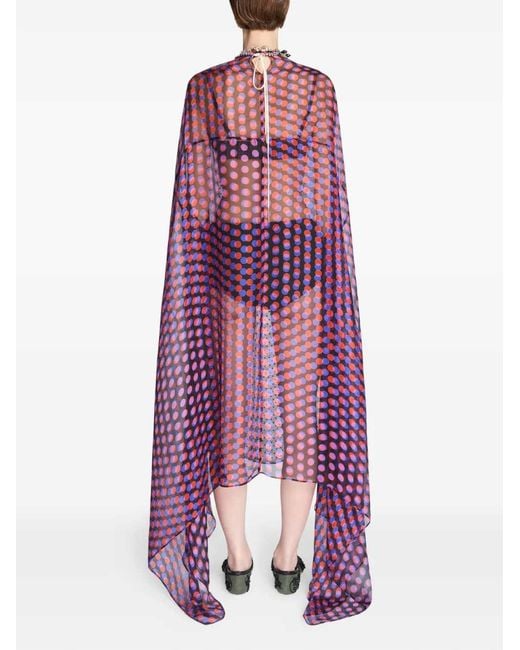 Dries Van Noten Purple Polka Dot Dress