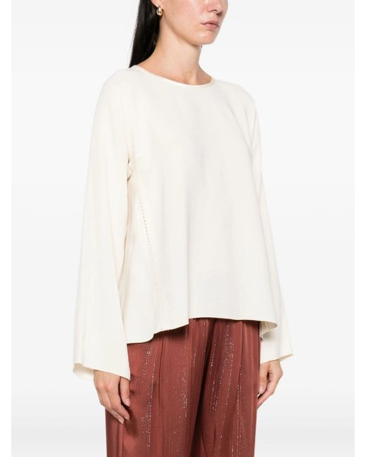 Forte Forte White Matt Anvers Satin bestickte Top